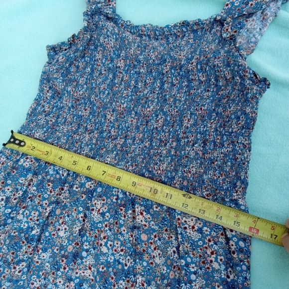 Floral Dress Sonoma Blue White Smocked Midi Women's Plus 0X Cottagecore - Picture 7 of 10